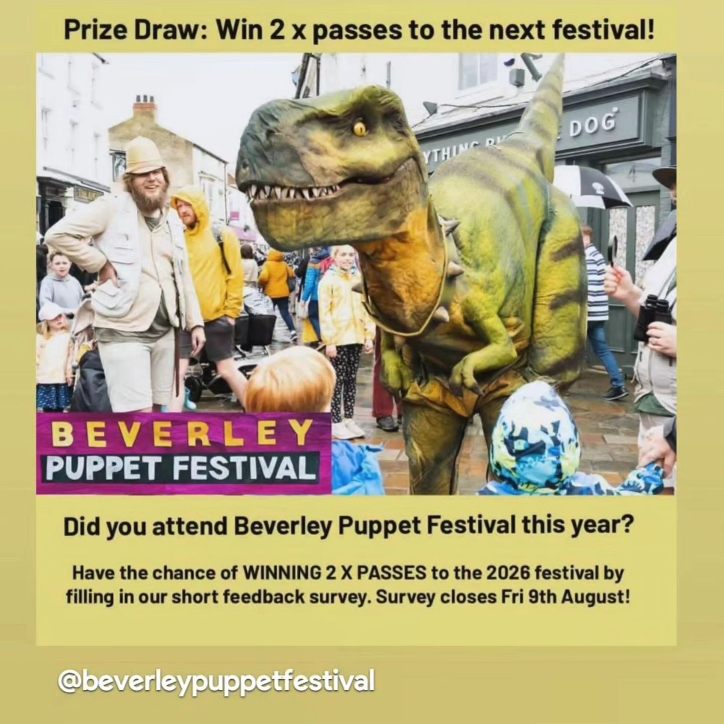 How was the Beverley Puppet Festival for you?
Well we know Roary had a lovely time, just look at that smile!
Head on over to the Beverley Puppet Festival page to let them know your favourite part (if you can choose!) 🦖🐉
#dinosaursanddragons #di
