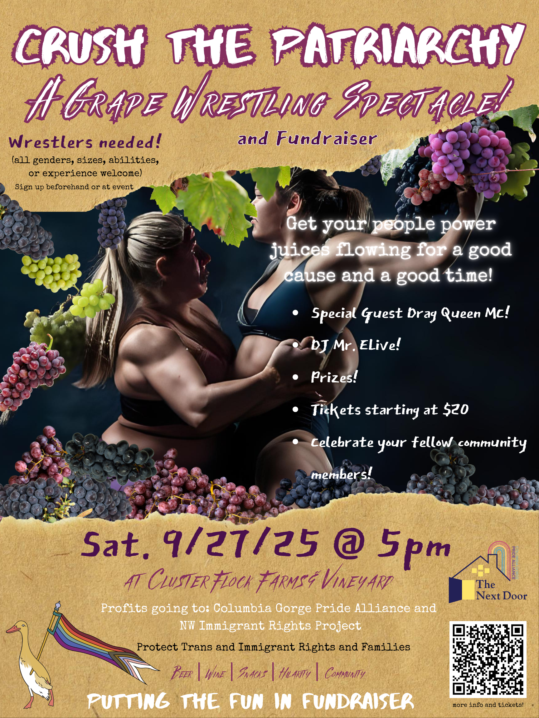 Crush the Patriarchy: A Grape Wrestling Spectacle and Fundraiser