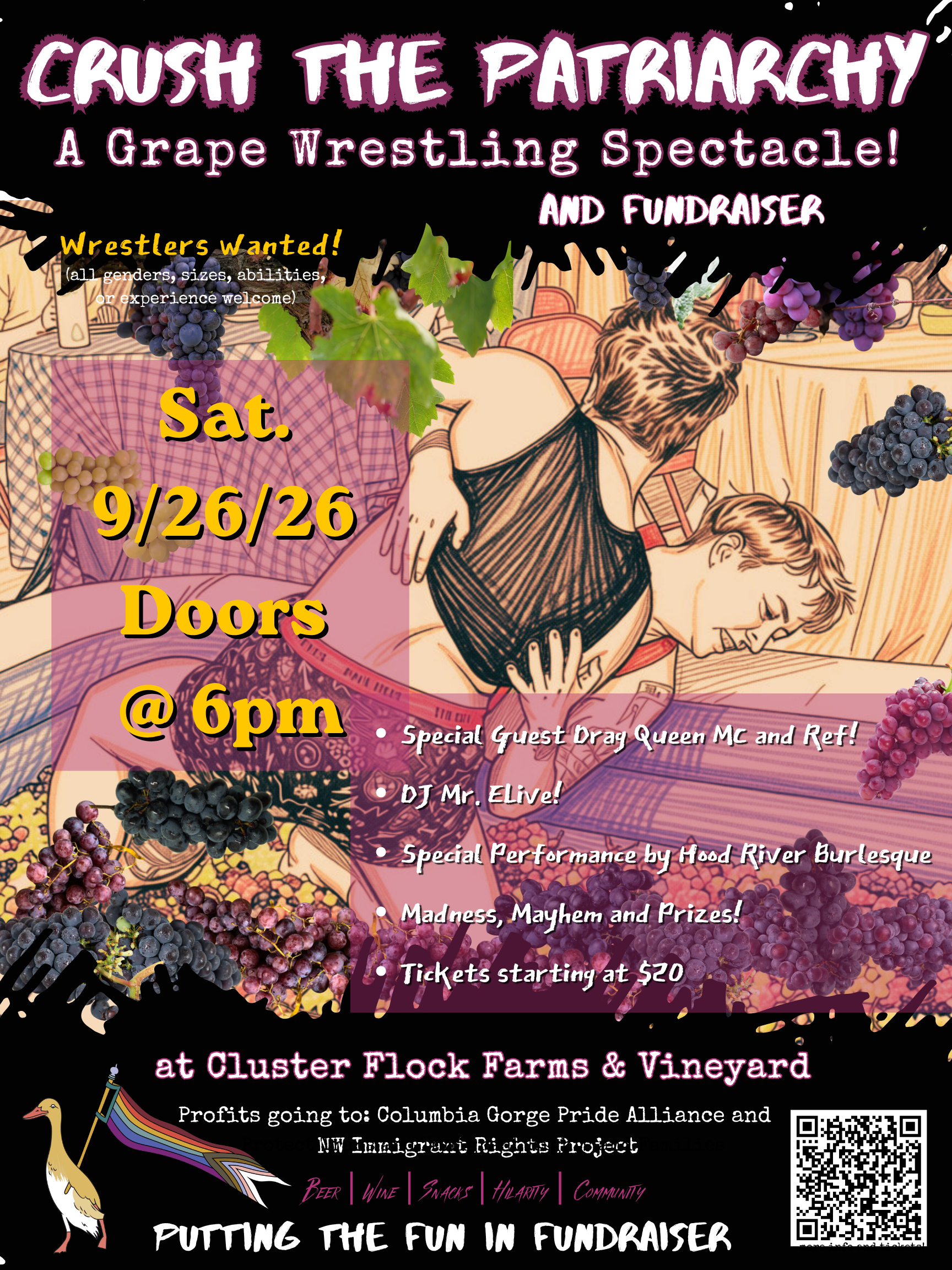 Crush the Patriarchy: A Grape Wrestling Spectacle and Fundraiser