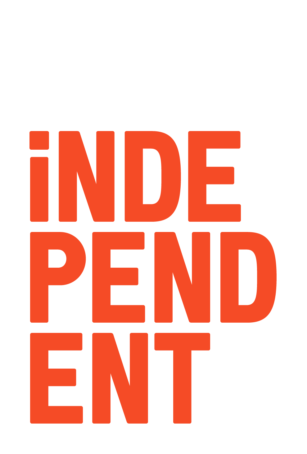 Poster with the words 'FILM INDE PEND ENT' in large, bold letters, with 'FIlM' in white and 'INDÉ PENDENT' in red, on a black background.