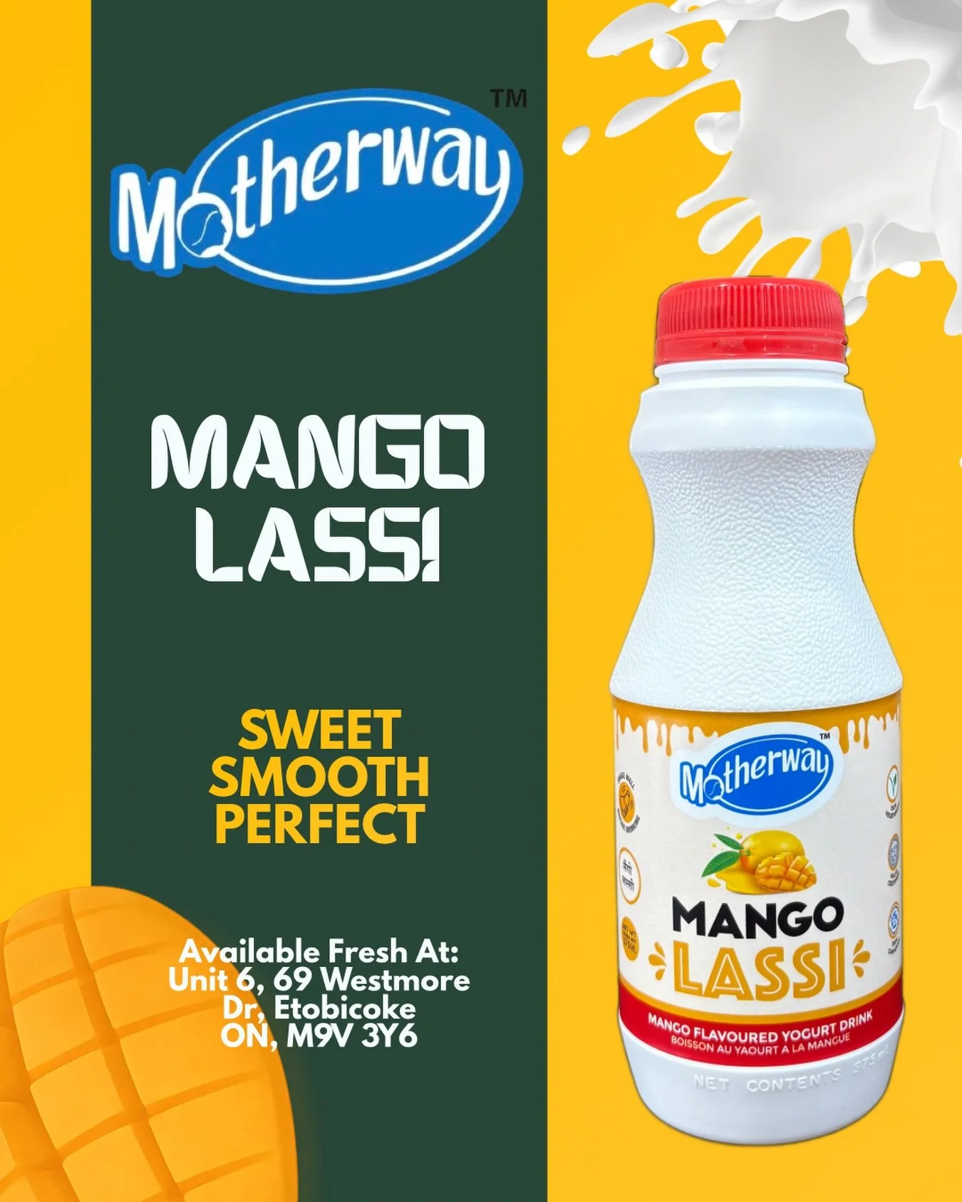 REFRESHING Mango Lassi available FRESH at the Motherway Factory Outlet! Have you tried it yet?!

📍 69 Westmore Drive Unit 6, Etobicoke ON