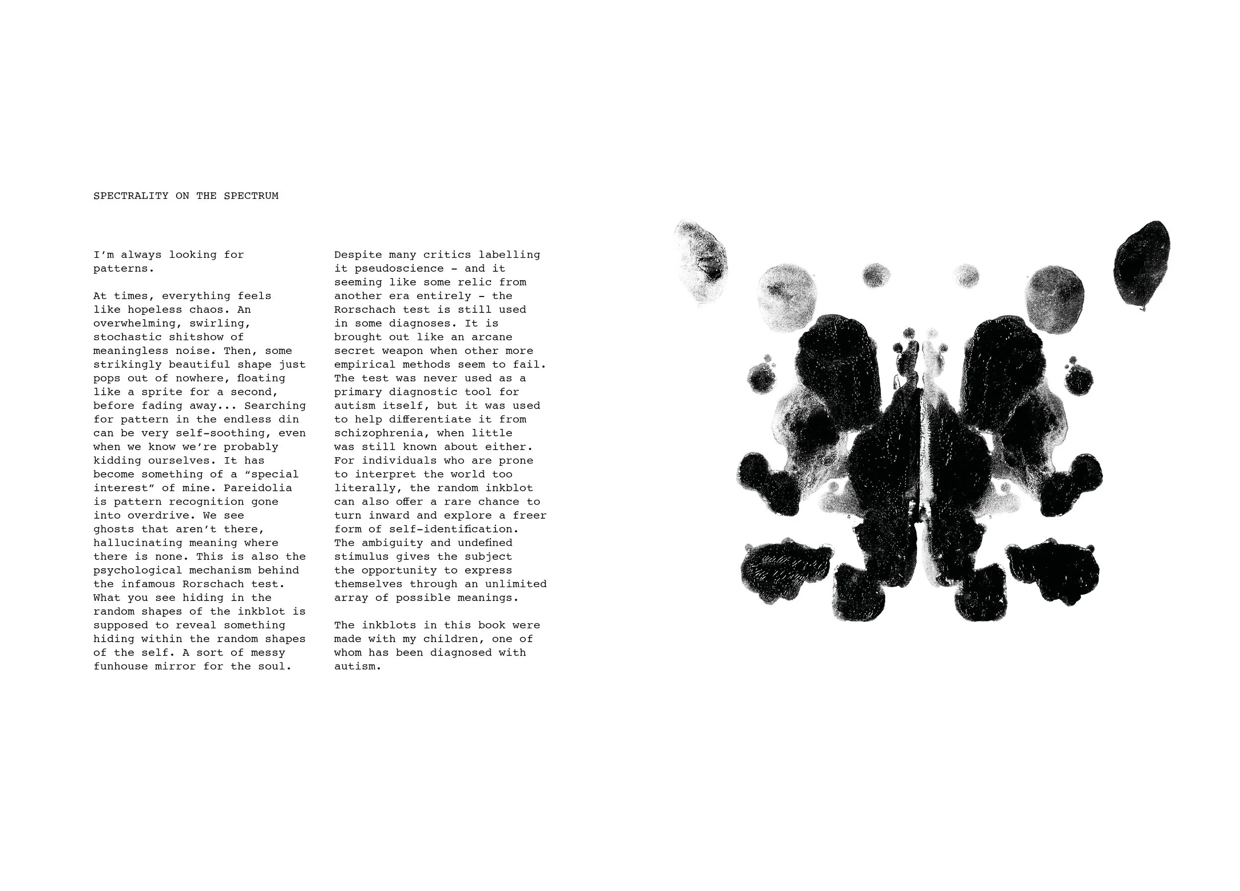 Conflux Coldwell - Echolalia - booklet, essay Spectrality on the Spectrum