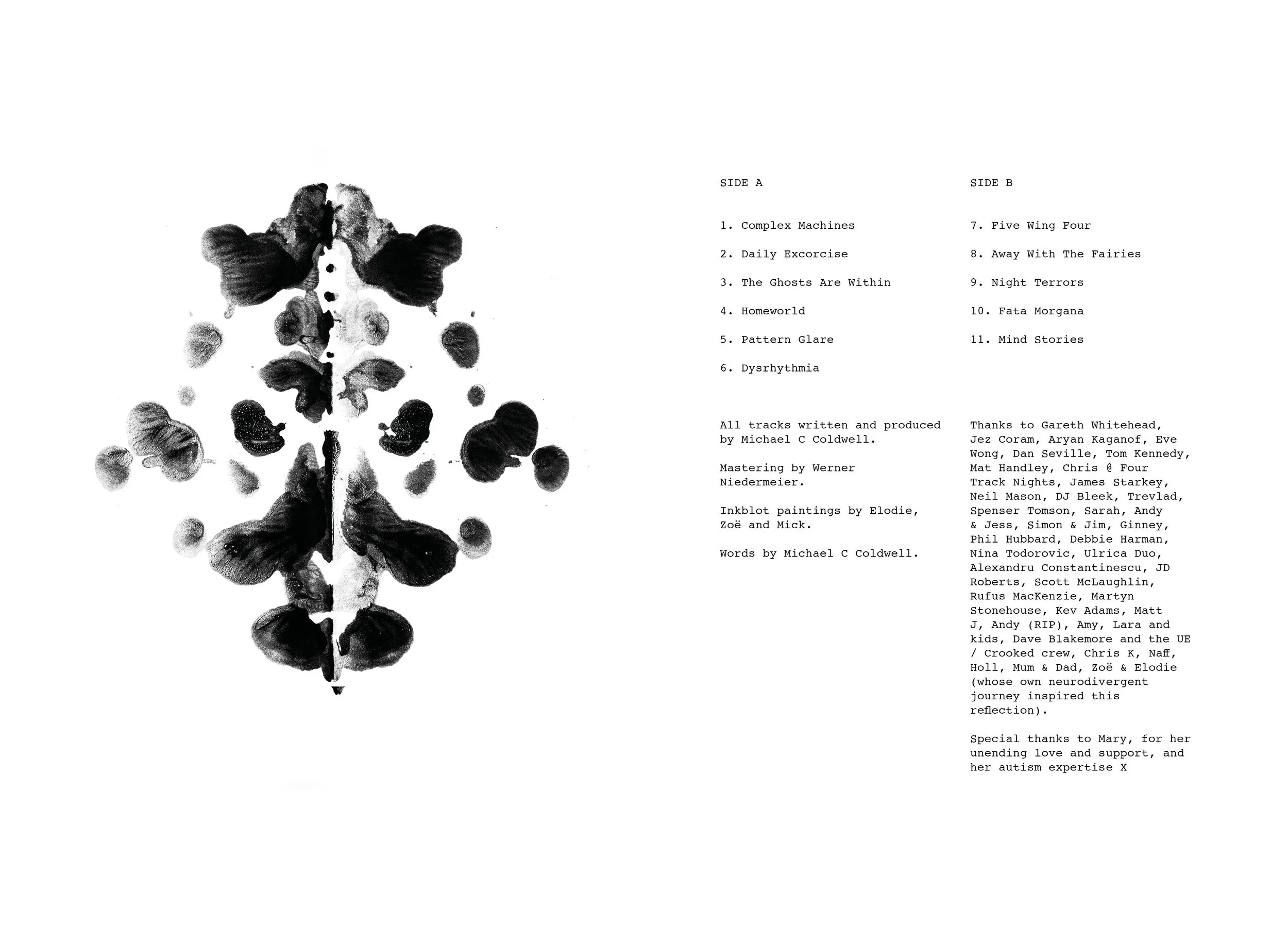 Conflux Coldwell - Echolalia - booklet, tracks and acknowledgments