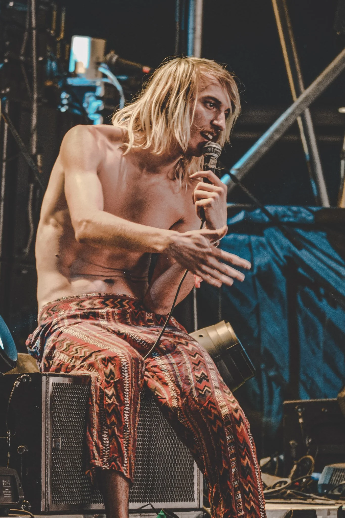 Lead singer on stage at Electric Castle festival in Romania