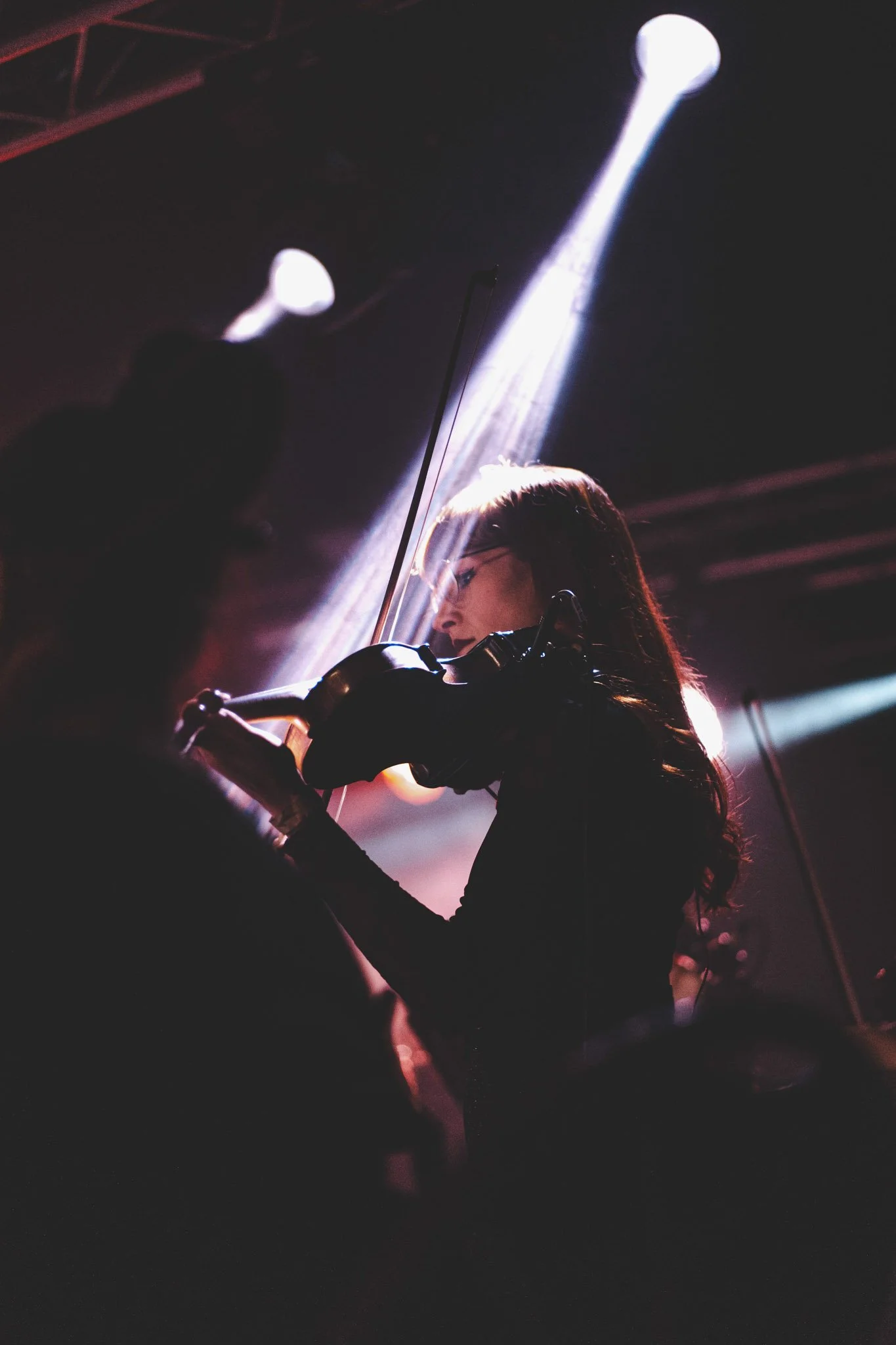 Portrait of a girl playing violin at the Mill, Birmingham West Midlands