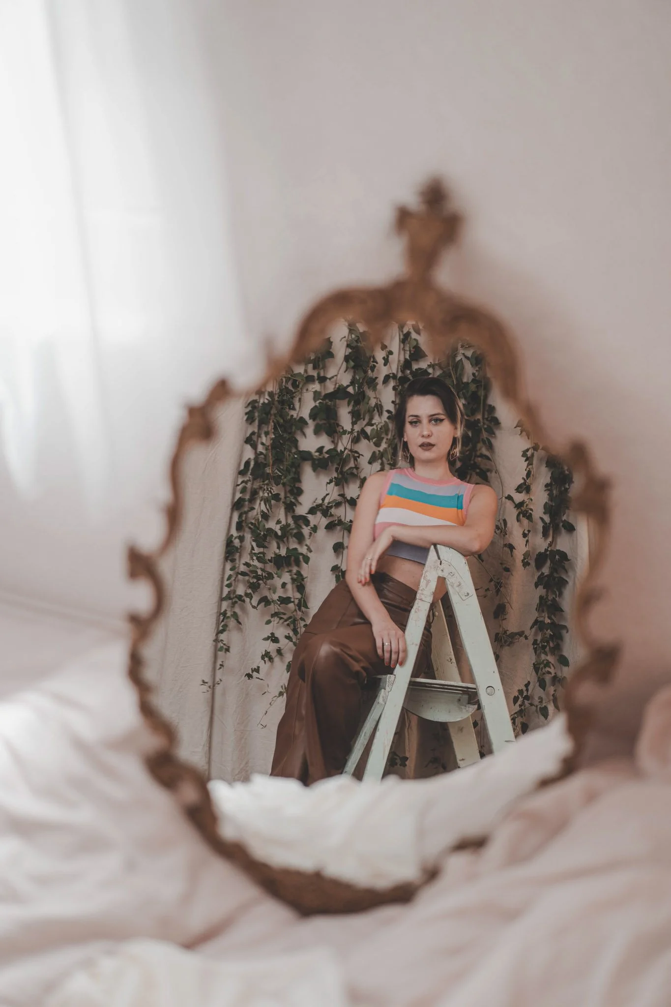 Mirror reflection of a girl 