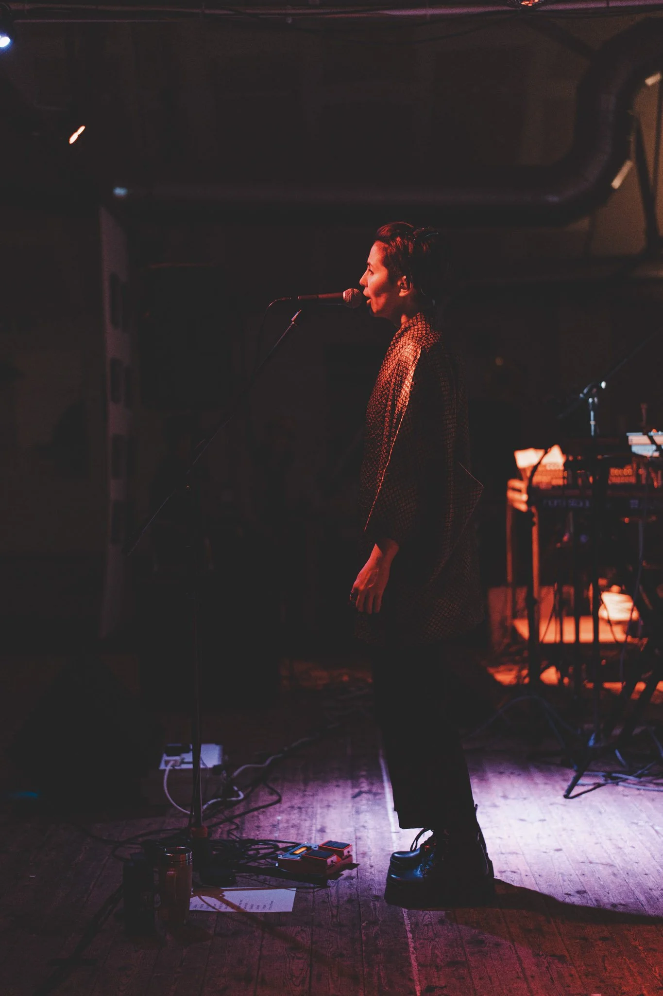 Portrait of lead singer of Project Blackbird music live at LTB Showrooms