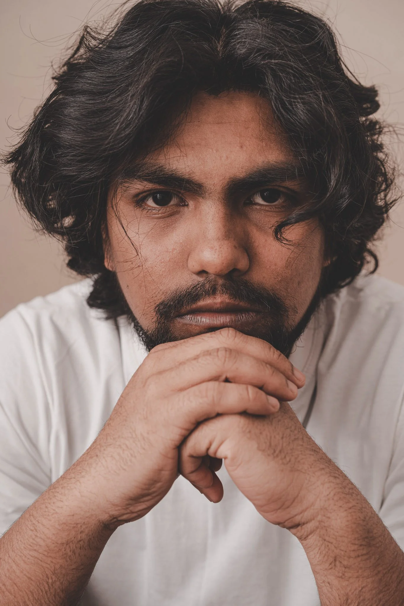 Close-up portrait of a indian man