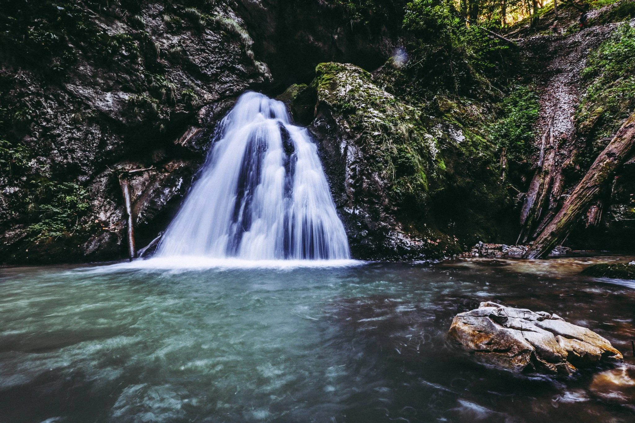 Low shutter speed photo of a waterfall in Apuseni Mountains, Romania