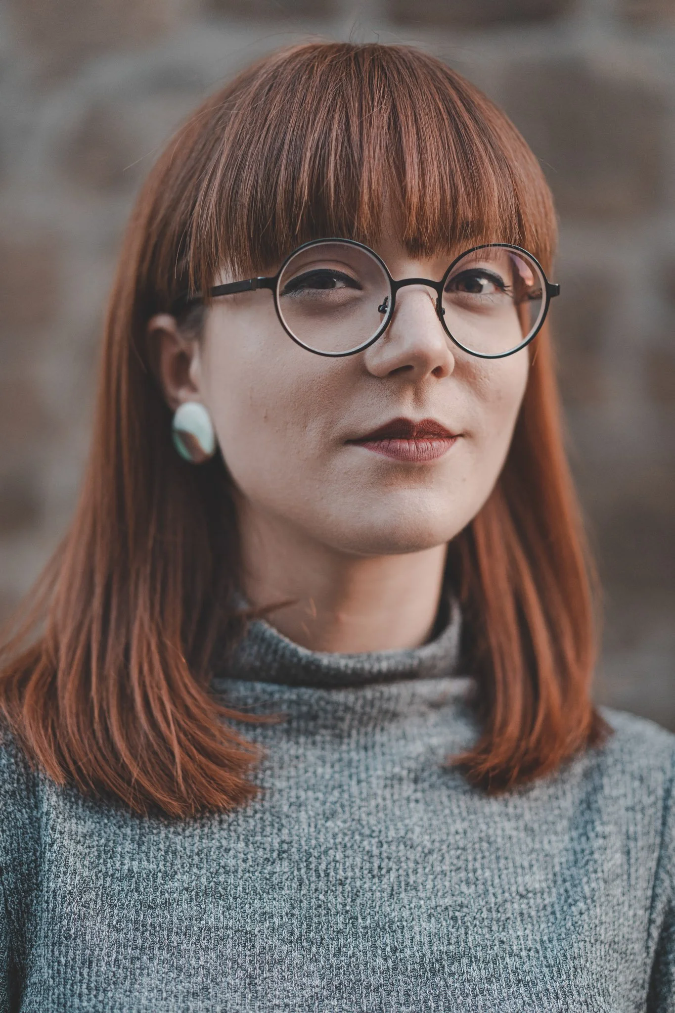 Portrait of a girl wearing glasses