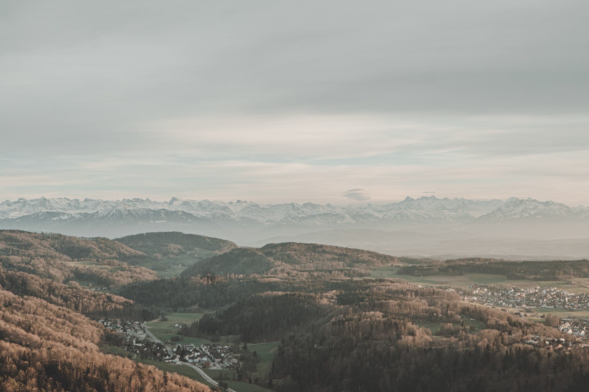 Panoramic view from Uetliberg, Zurich, Switzerland 