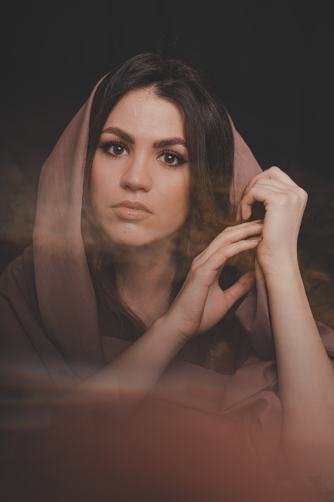 Young girl during a studio portrait session in Coventry