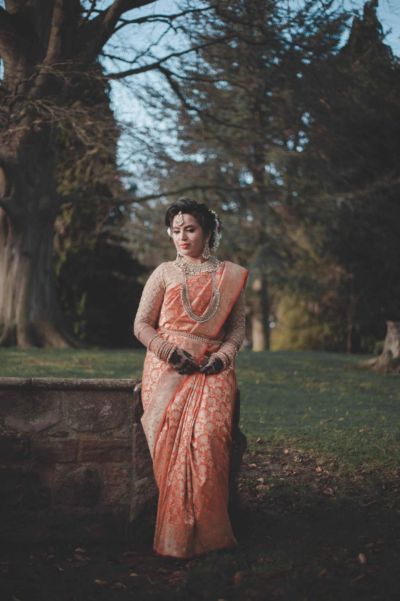 Indian bride in Coombe Abbey, Coventry