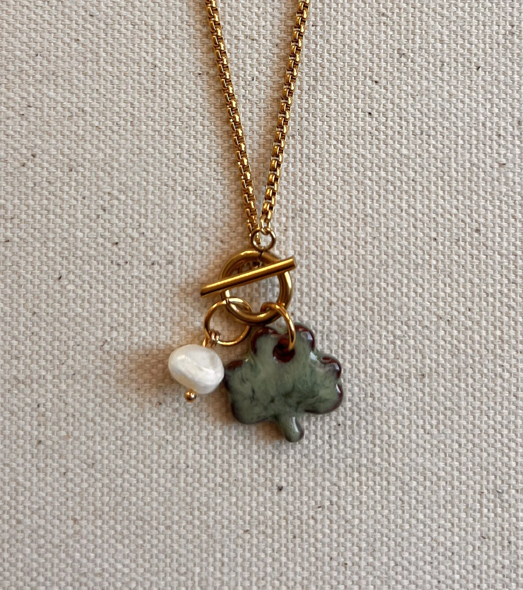 Mini Clover Toggle Charm Necklace