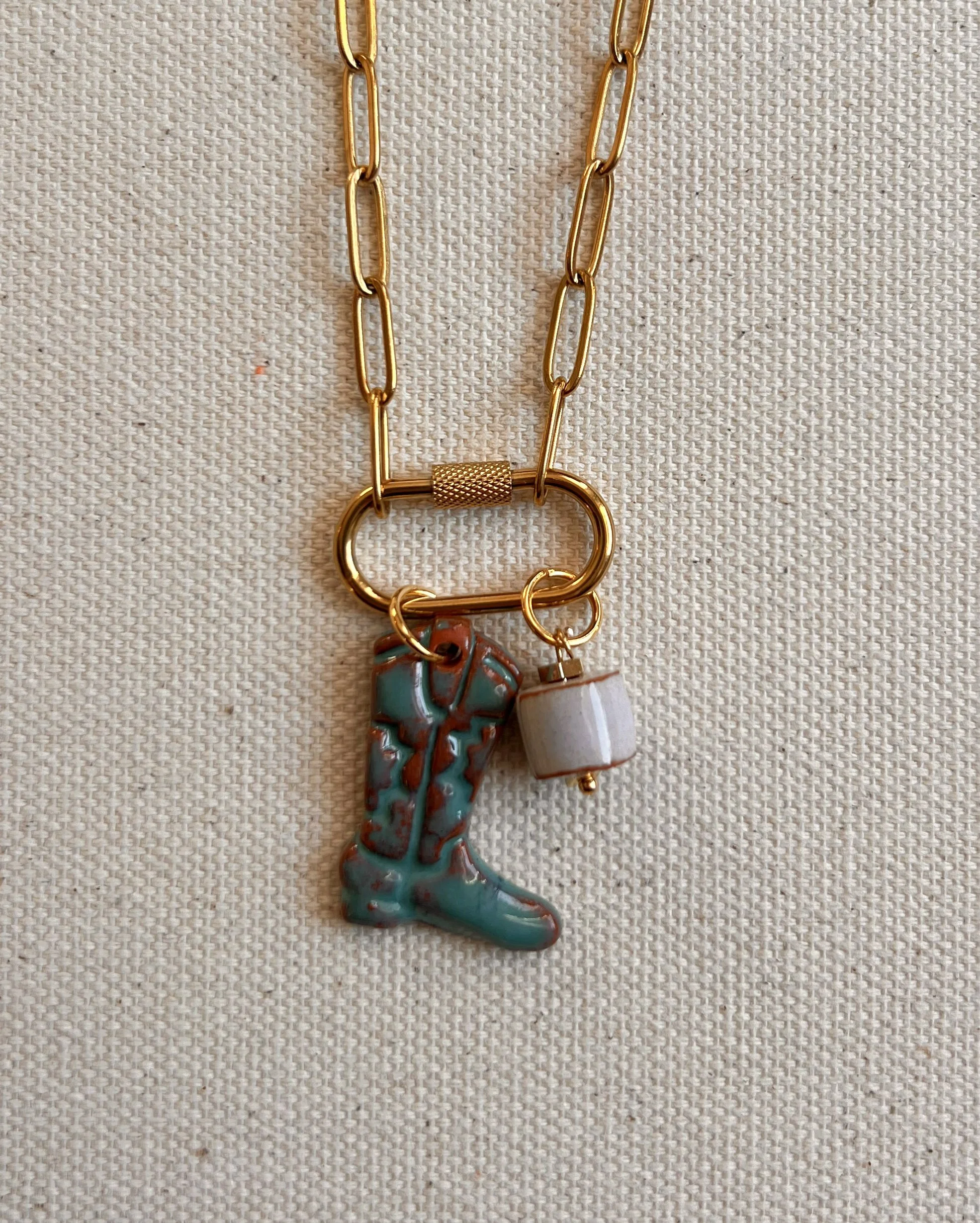 Cowgirl Carabiner Charm Necklace