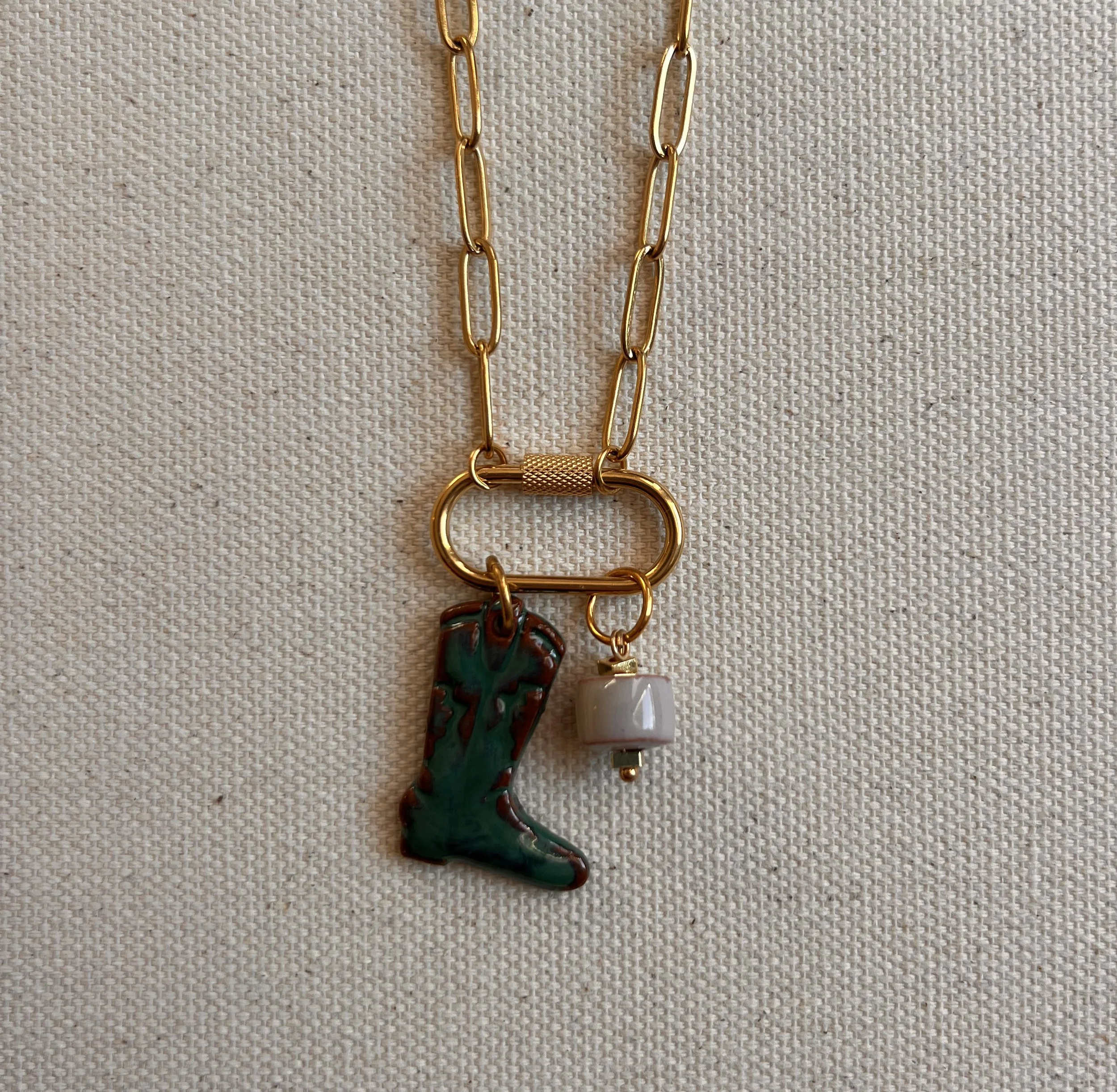 Cowgirl Carabiner Charm Necklace