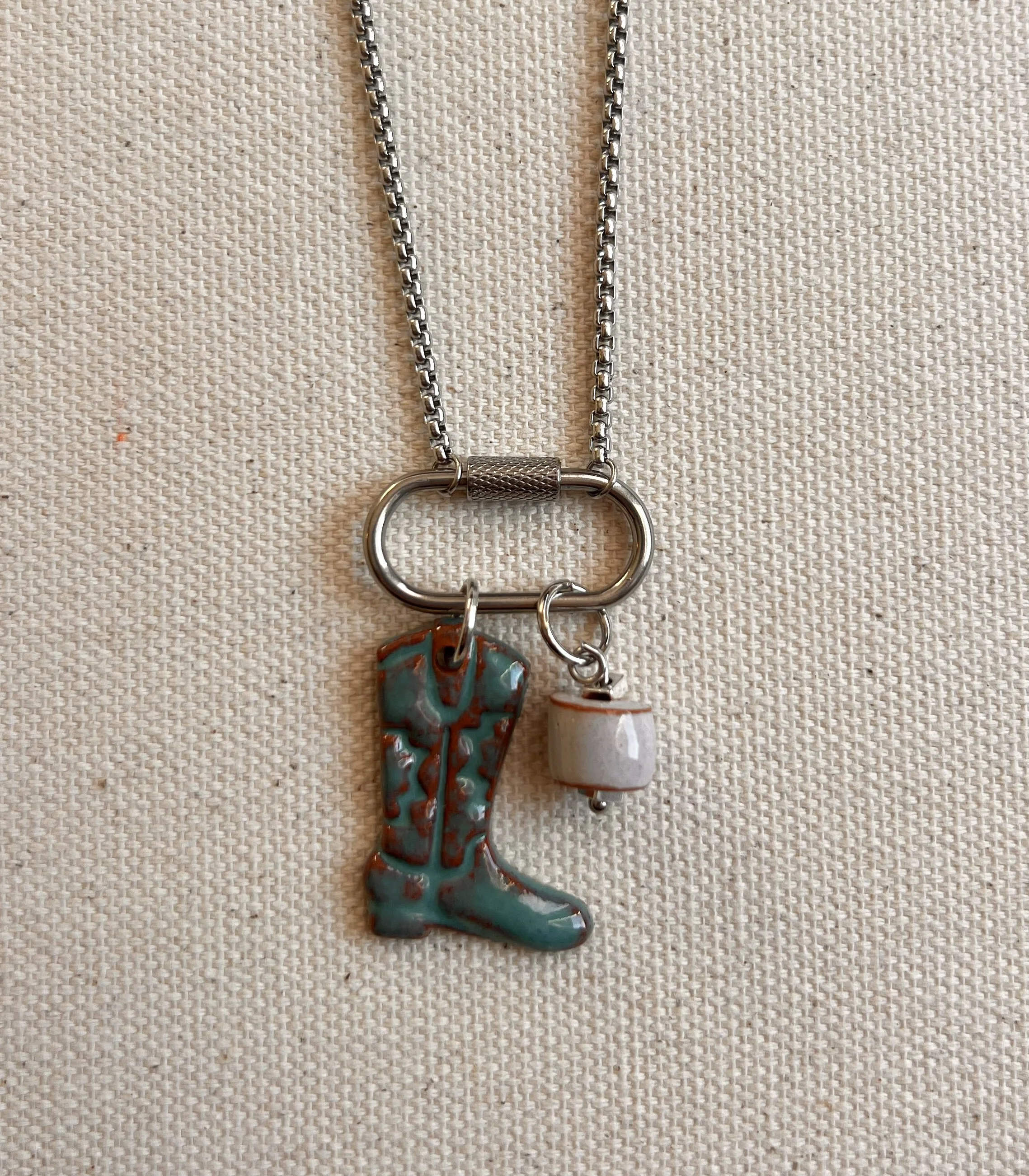 Cowgirl Carabiner Charm Necklace