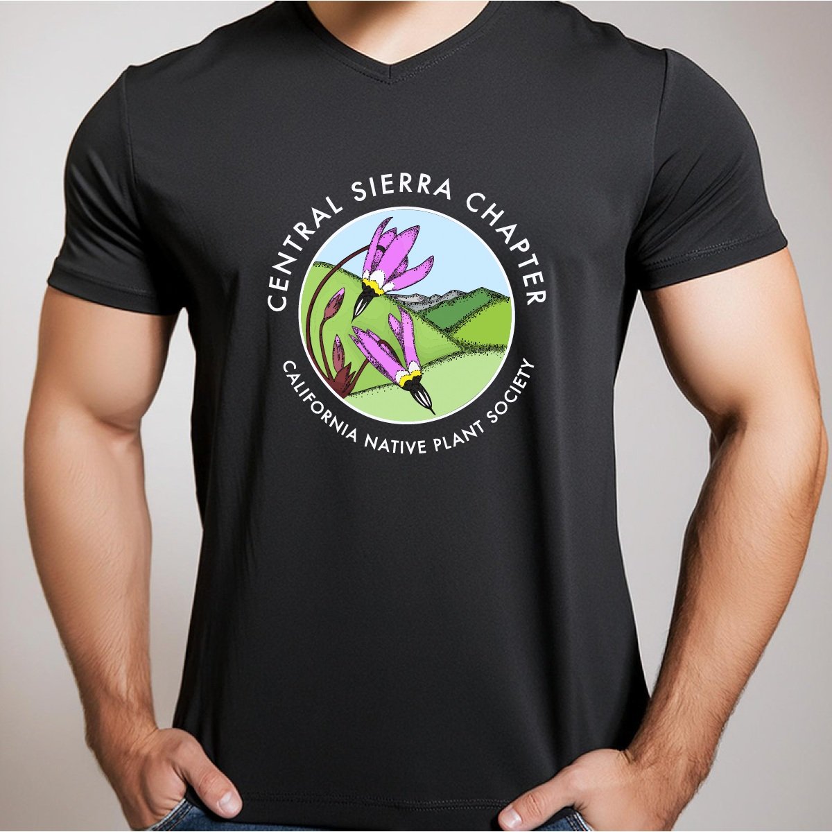 A visual mockup of the Central Sierra Chapter's new logo (2025), our local chapter of the California Native Plant Society.
