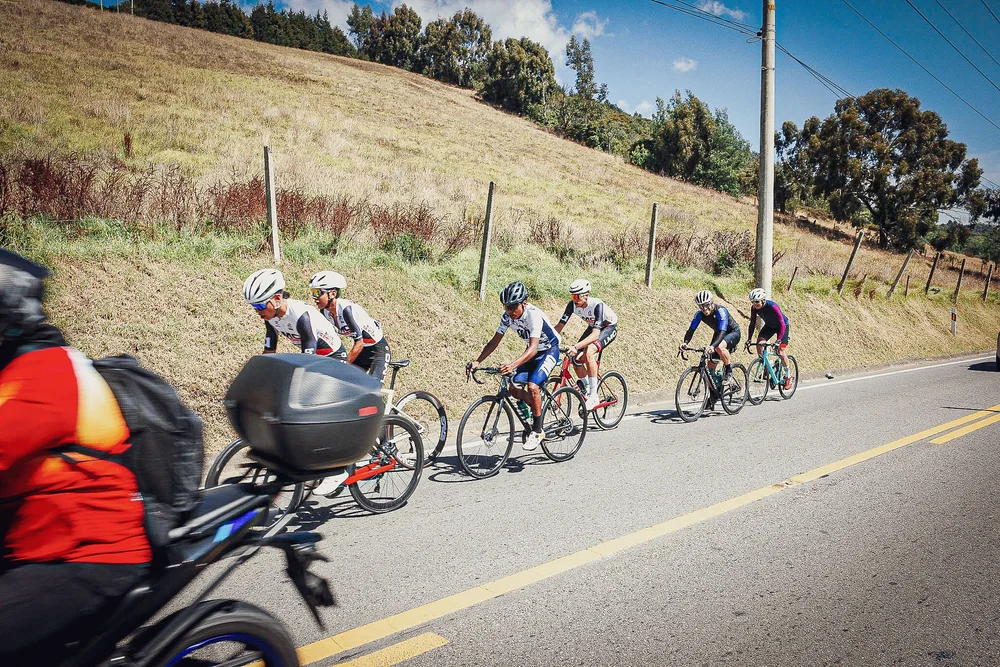 Cyclists on rural road