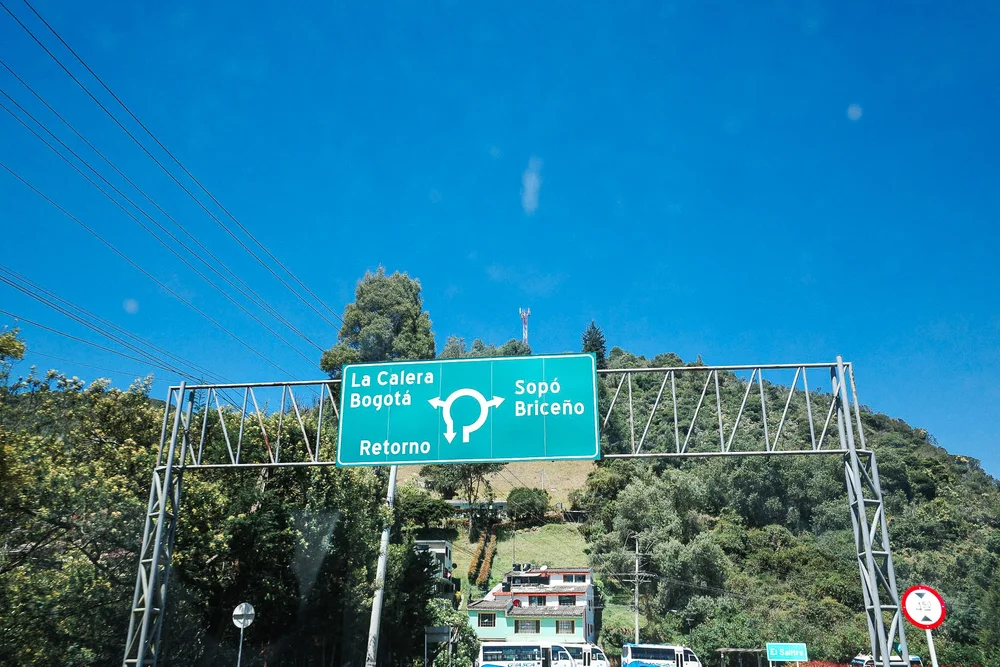 Directional road sign