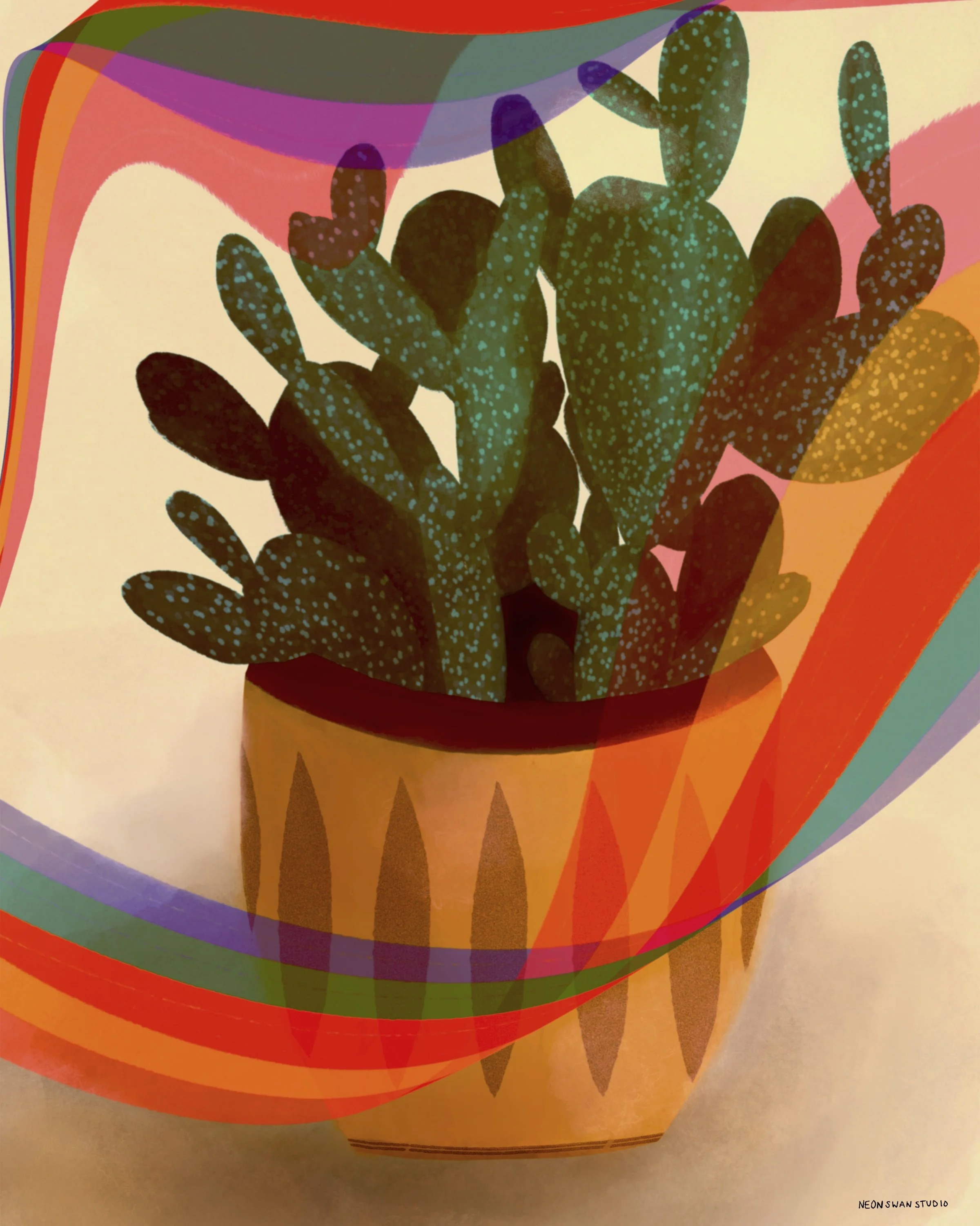 Chromatic Cacti Giclée Print