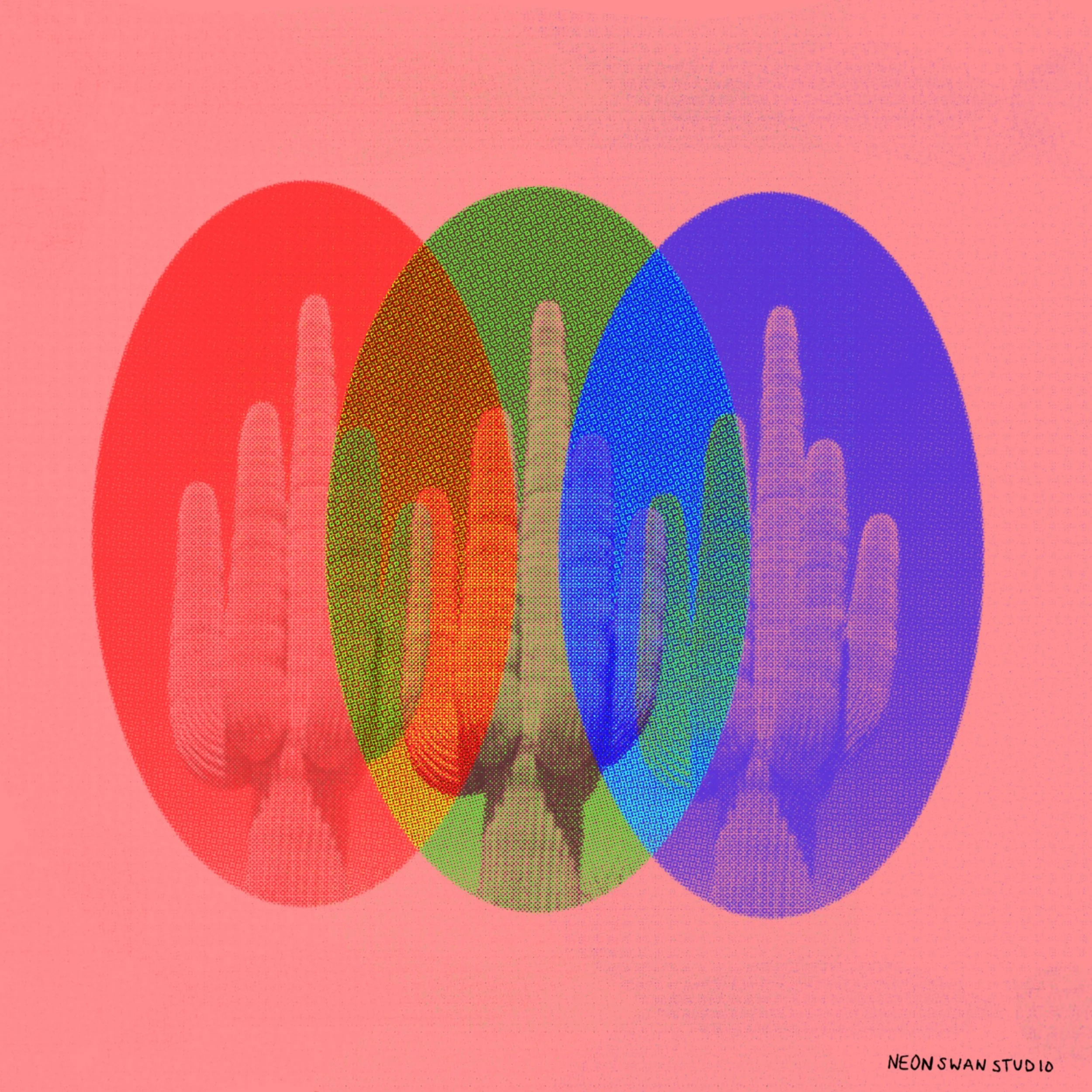 Three Sisters (Chromatic Cacti: Saguaro Edition) Giclée Print