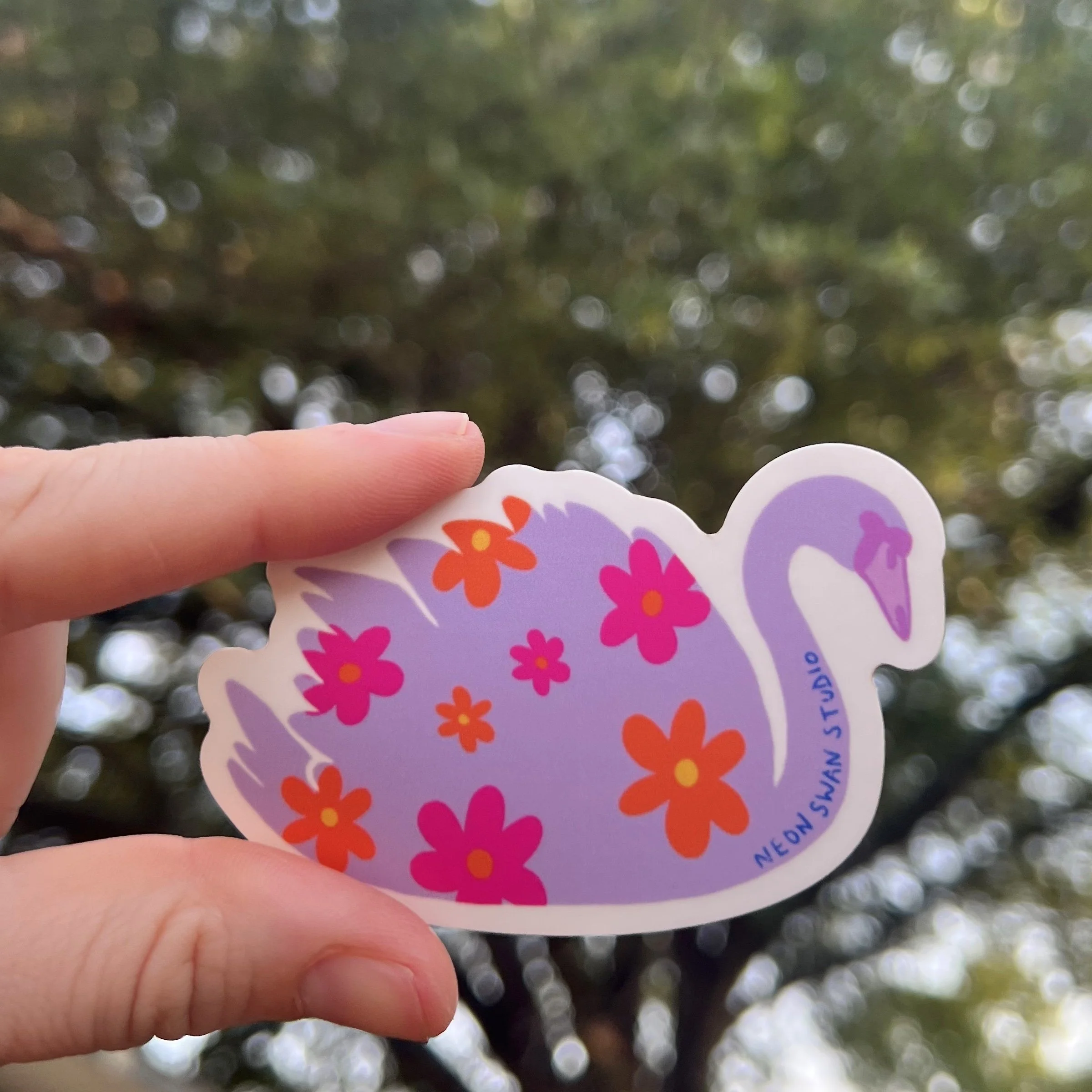 Flower Swan Sticker