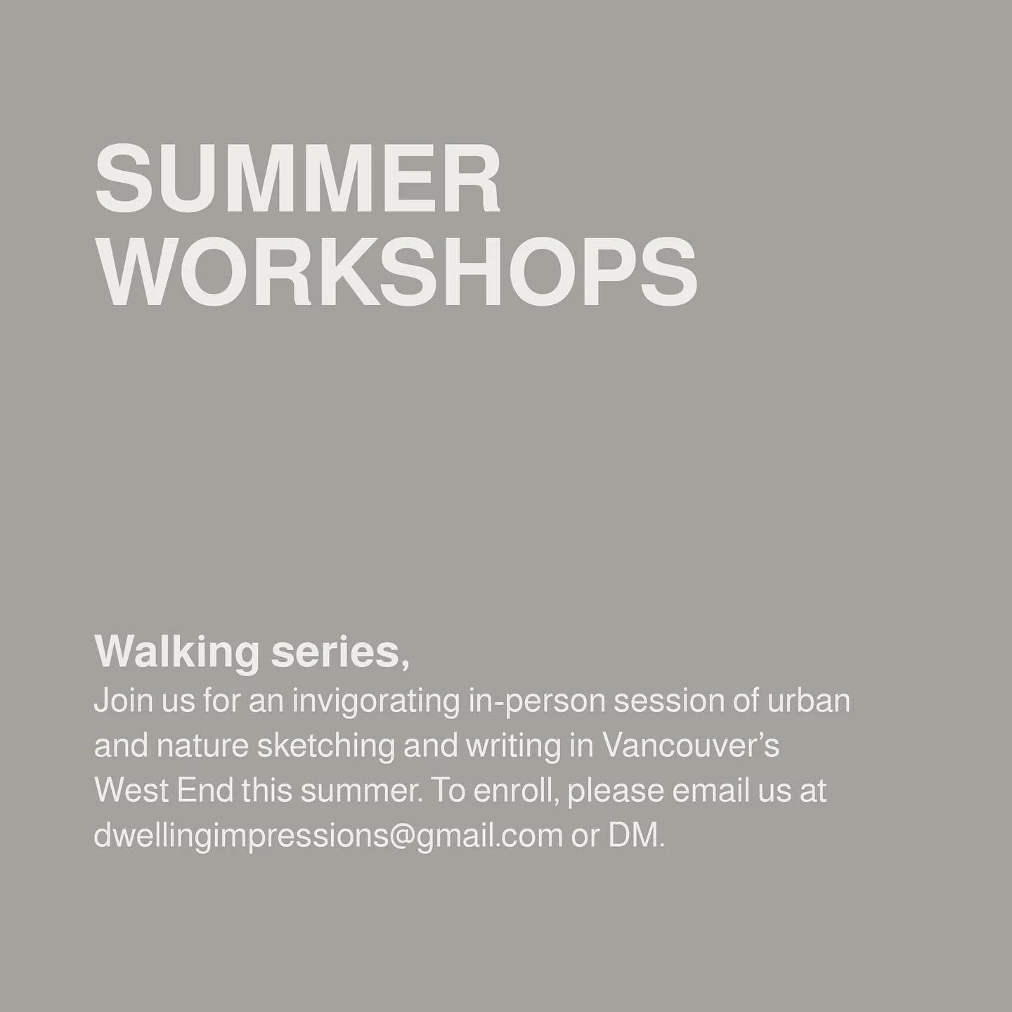 The sun and warm weather inspire us to explore the city and surrounding nature. We have been reflecting on these experiences and are excited to host an upcoming walking series to explore Vancouver. 

Join us for an invigorating in-person session of u