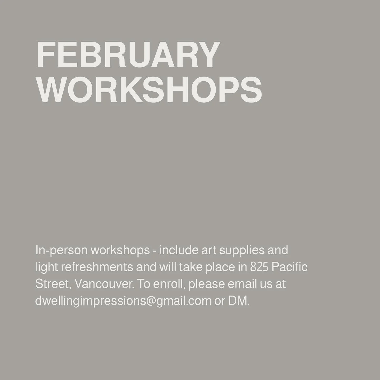 Announcing new dates for our workshop, &ldquo;The Limits of My World: The Hand-Drawn Sketch as a Method of Reflection.&rdquo;

Join us in person at Dwelling Impressions studio, 825 Pacific Street, Vancouver.

Select from the following date options:

