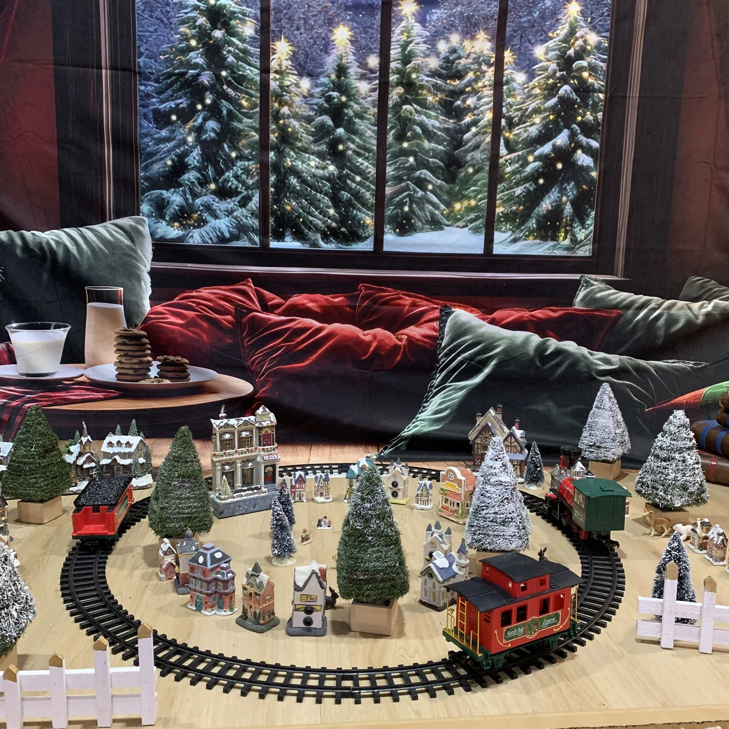 Christmas train village display at Santa’s Cave Waikerie