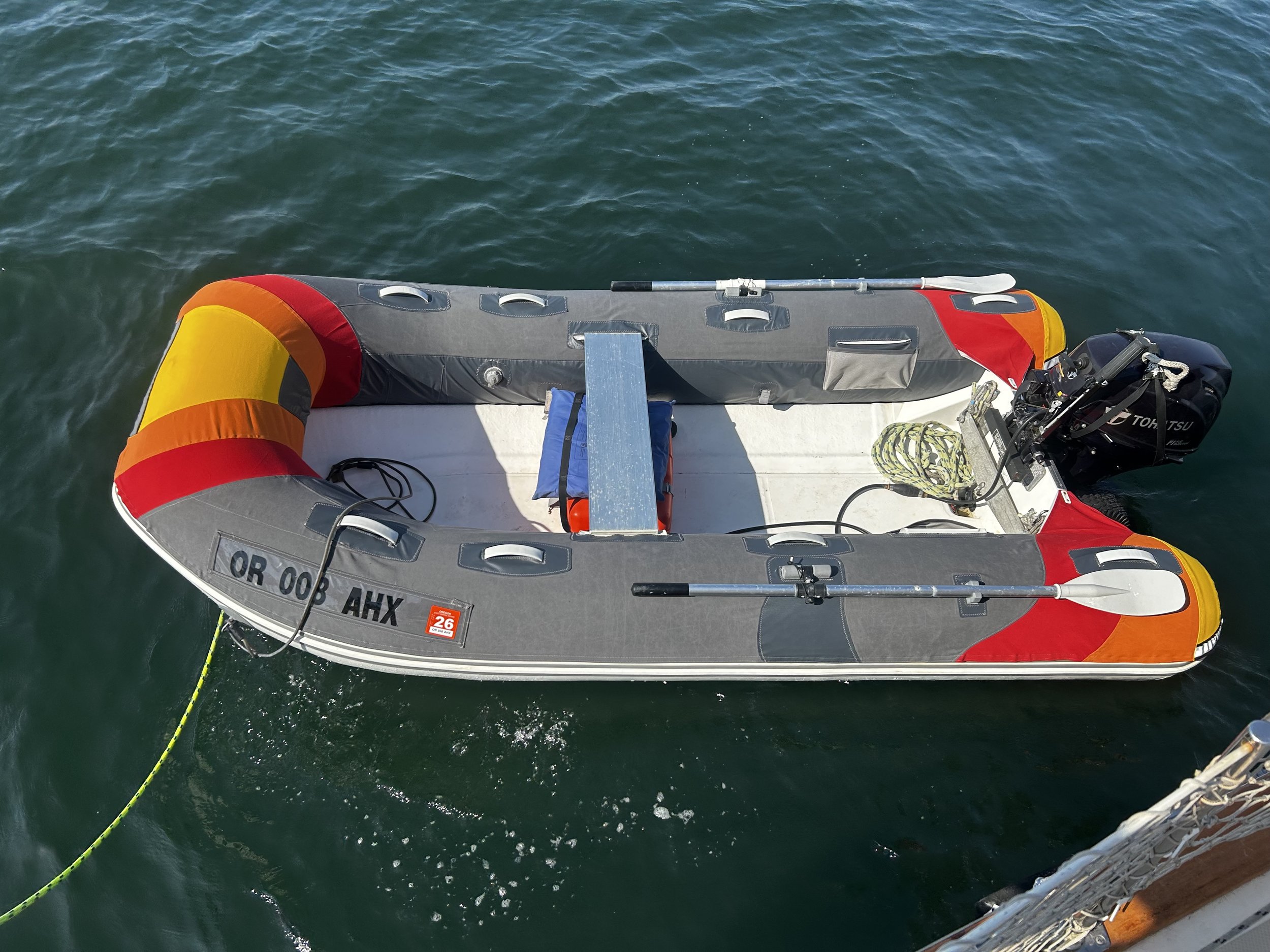 Dinghy chaps protect the dinghy from UV exposure