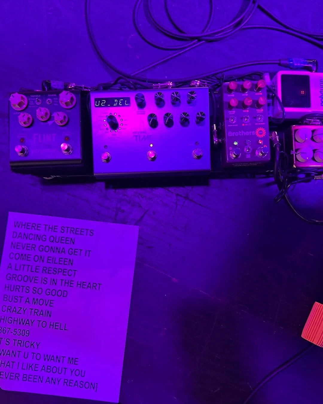 Setlist and Pedalboard 9/20/25 ACL310 Skyrocket show