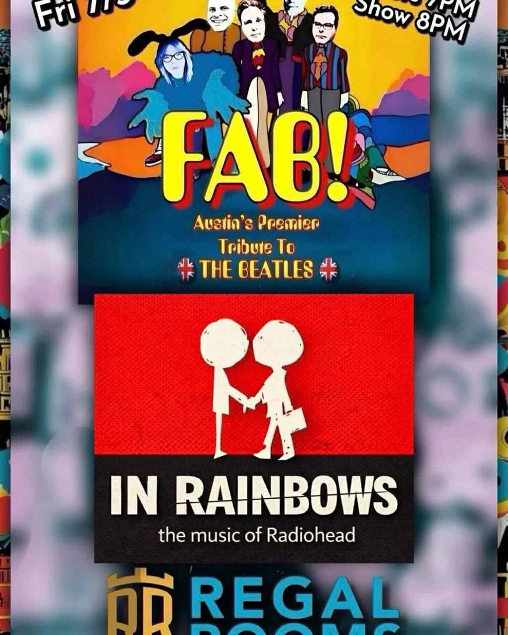 #inrainbowstheband DEBUT SHOW 7/3/26 at #regalrooms with #fabtribute tix at regalrooms.com
