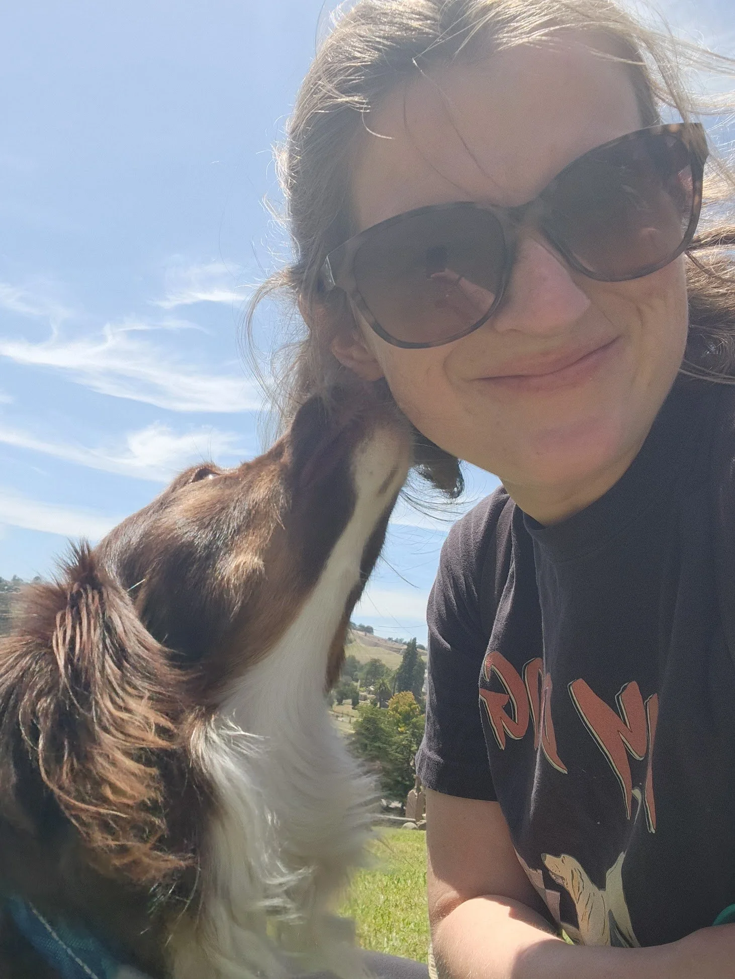 Wally was feeling extra helpful on our Walk+Train today, he decided to style my hair! :)