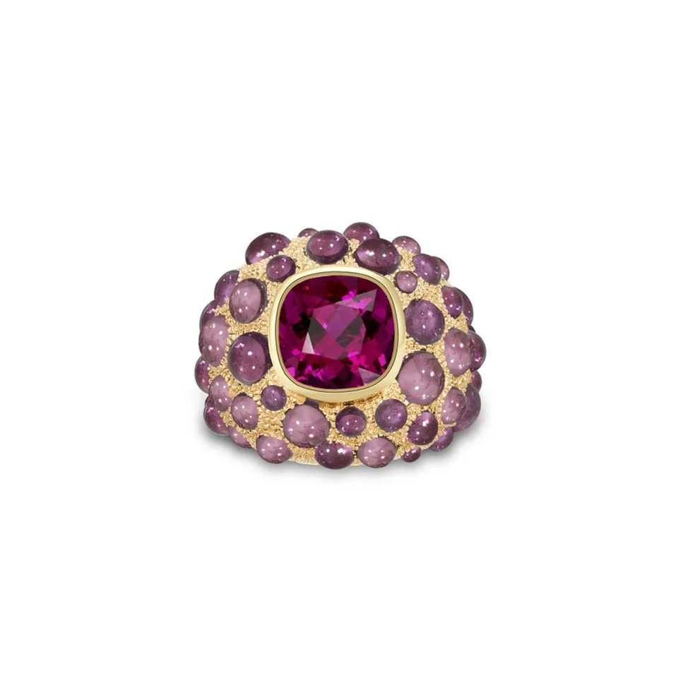 BAGUE PERLE DE PLUIE  RUBELLITE