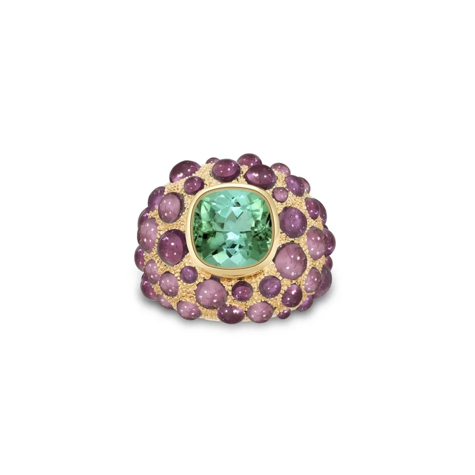 BAGUE PERLE DE PLUIE TOURMALINE VERTE