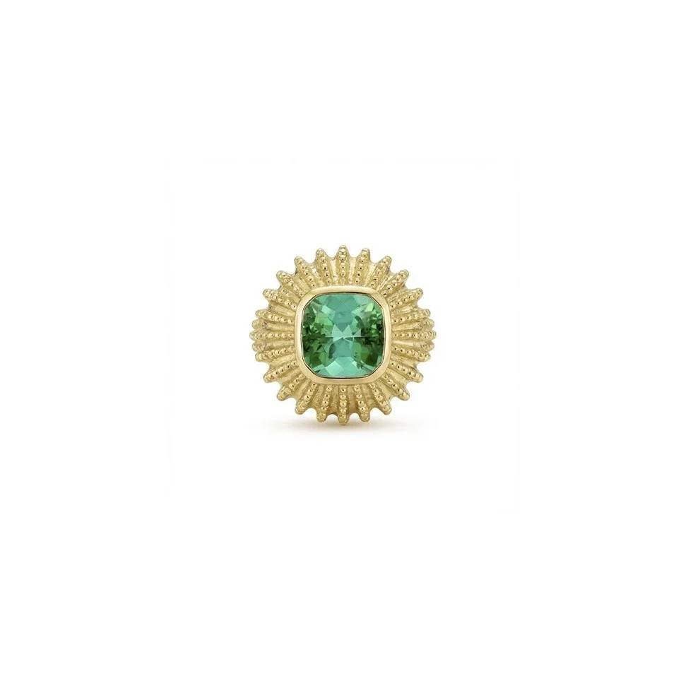 BAGUE OURSIN TOURMALINE VERTE