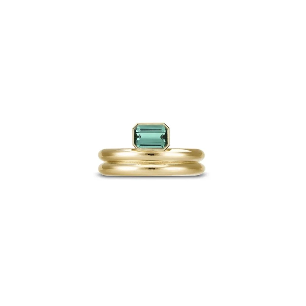 BAGUE JUMELLE TOURMALINE VERTE PETIT MODÈLE
