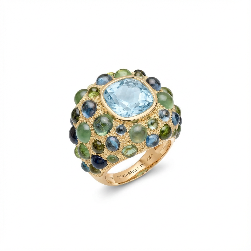 BAGUE PERLE DE PLUIE  AIGUE-MARINE