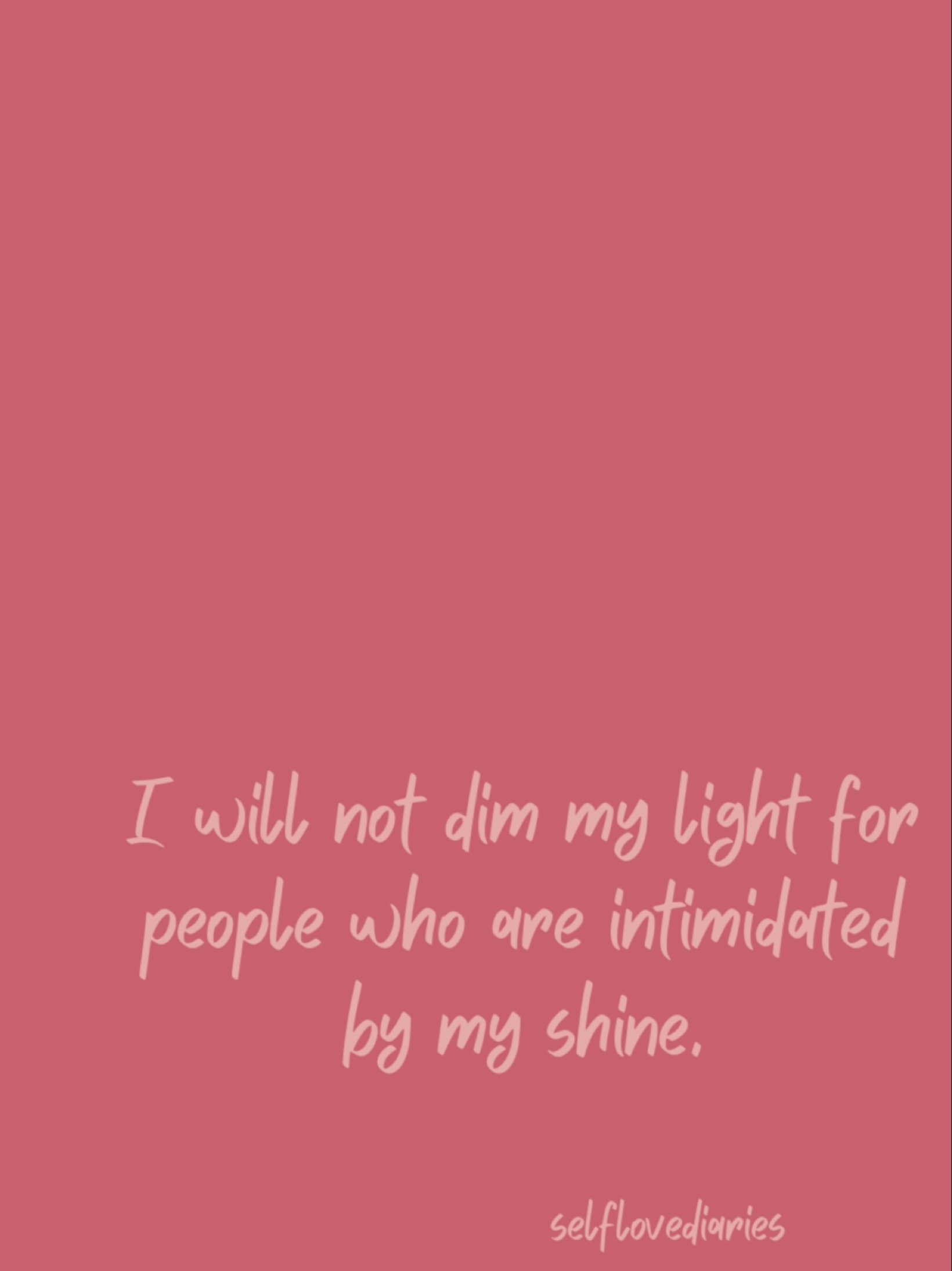 I will not dim my light for people who are intimidated by my shine. I am worthy of being seen and celebrated for who I am. #ownyourlight #selfconfidence #unapologeticallyme #shinebright #selfempowerment #selflove #standinmytruth