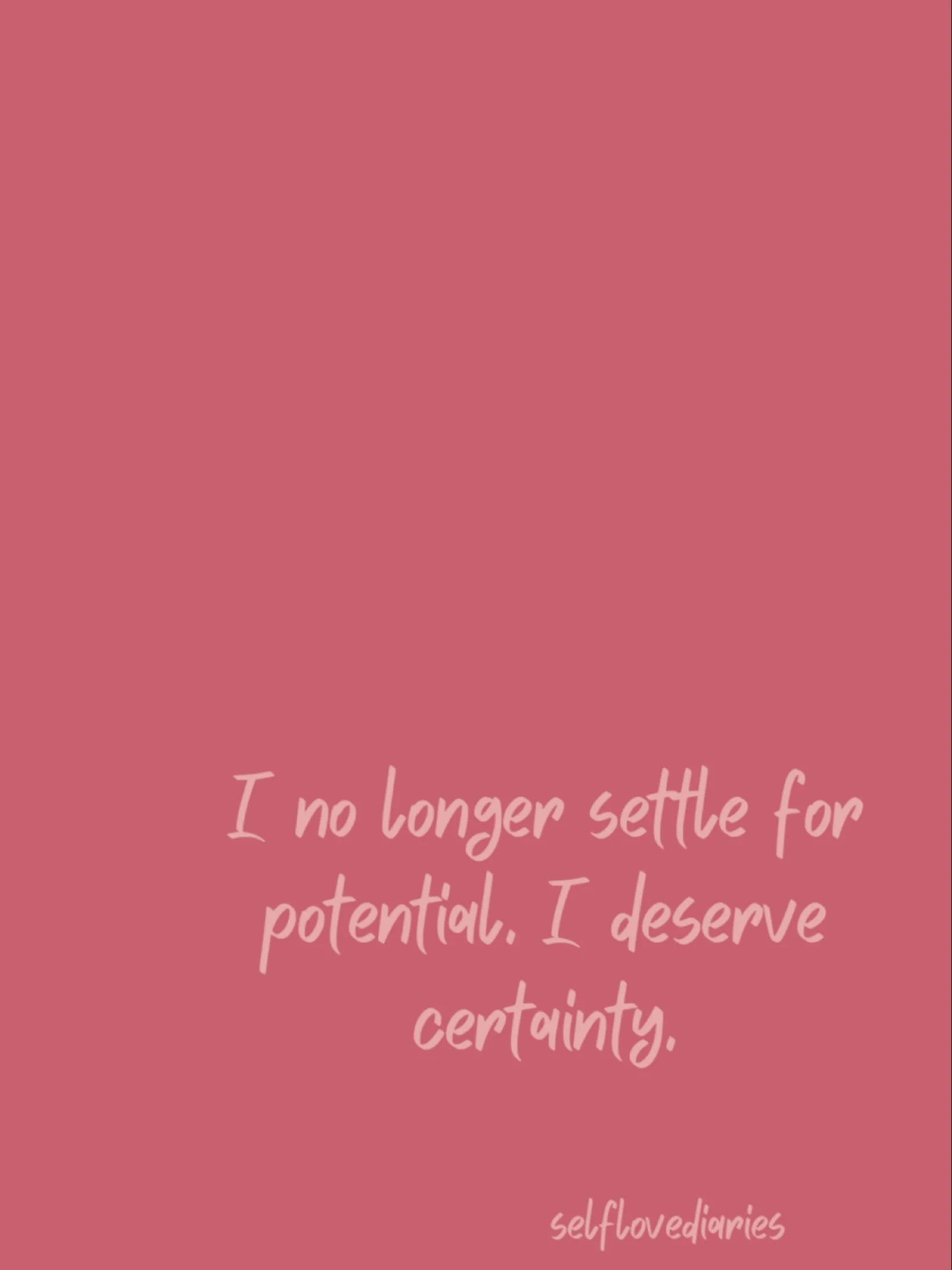 I no longer settle for potential. I deserve certainty and the assurance of what truly aligns with me 🫧

#selfworth #knowyourvalue #selfrespect #confidence #boundaries