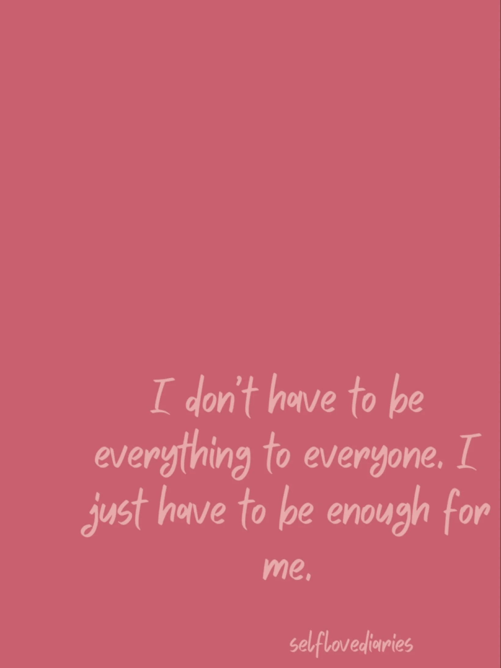 I don&rsquo;t have to be everything to everyone. I just have to be enough for me, and that&rsquo;s more than enough 🤍

#selflove #selfworth #youareenough #selfacceptance #boundaries