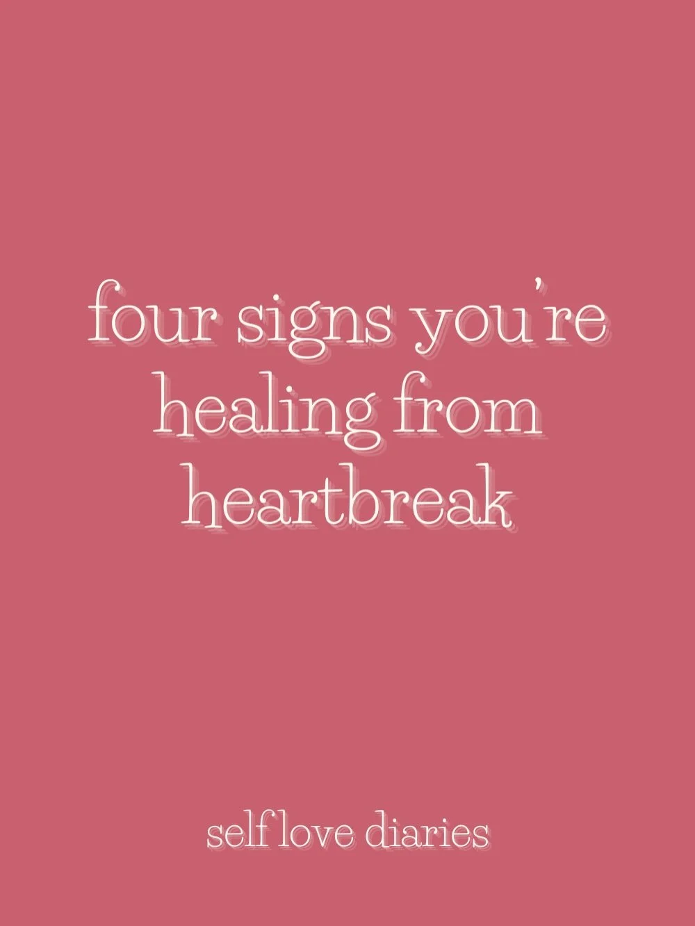 four signs you&rsquo;re healing from heartbreak 💔

1. you&rsquo;re less bothered by triggers and reminders of them. the memories still exist, but they no longer hold the same emotional weight, and that&rsquo;s a quiet sign of healing.

2. you&rsquo;