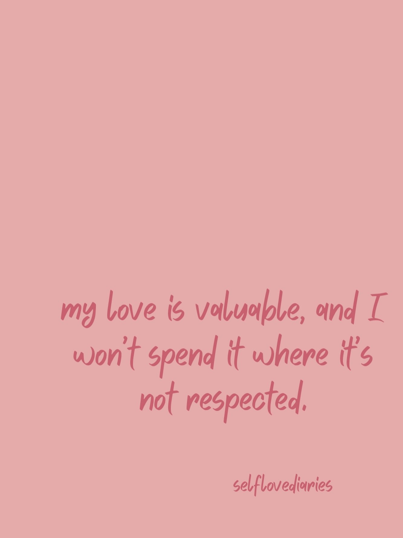 my love is valuable, and I won&rsquo;t spend it where it&rsquo;s not respected. I deserve to be cherished, appreciated, and met with the same energy I give 💗#selflove #knowyourworth #protectyourenergy #selfrespect #healthyboundaries loveyourselffirs