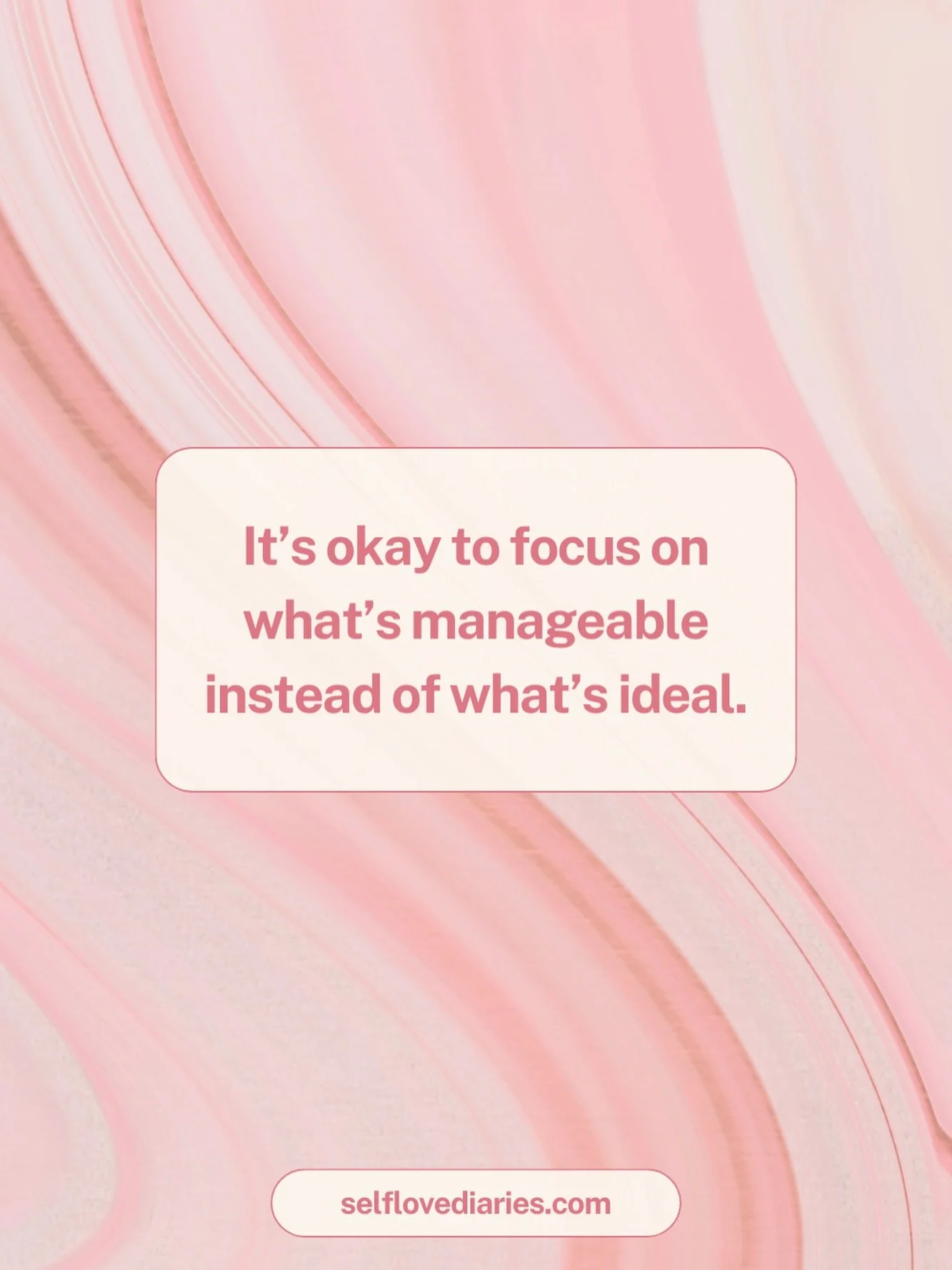 it&rsquo;s okay to focus on what&rsquo;s manageable instead of what&rsquo;s ideal. you don&rsquo;t have to meet unrealistic expectations or push yourself beyond your capacity. meeting yourself where you are is still progress #selfcompassion #selftrus