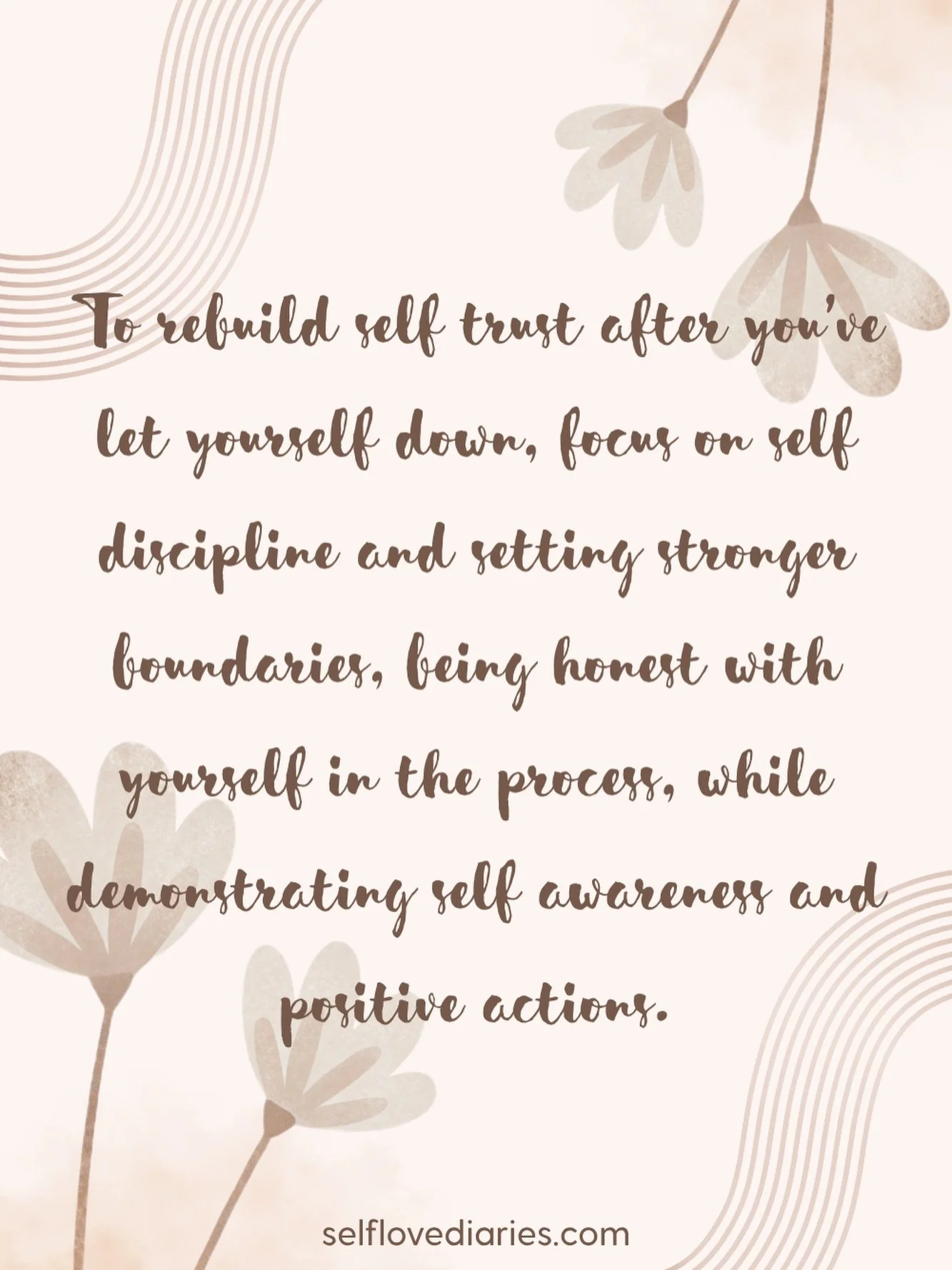 if you&rsquo;ve let yourself down, rebuilding self trust starts with small, consistent actions. focus on self discipline, set stronger boundaries and be honest with yourself about what needs to change. self awareness helps you grow, and showing up fo
