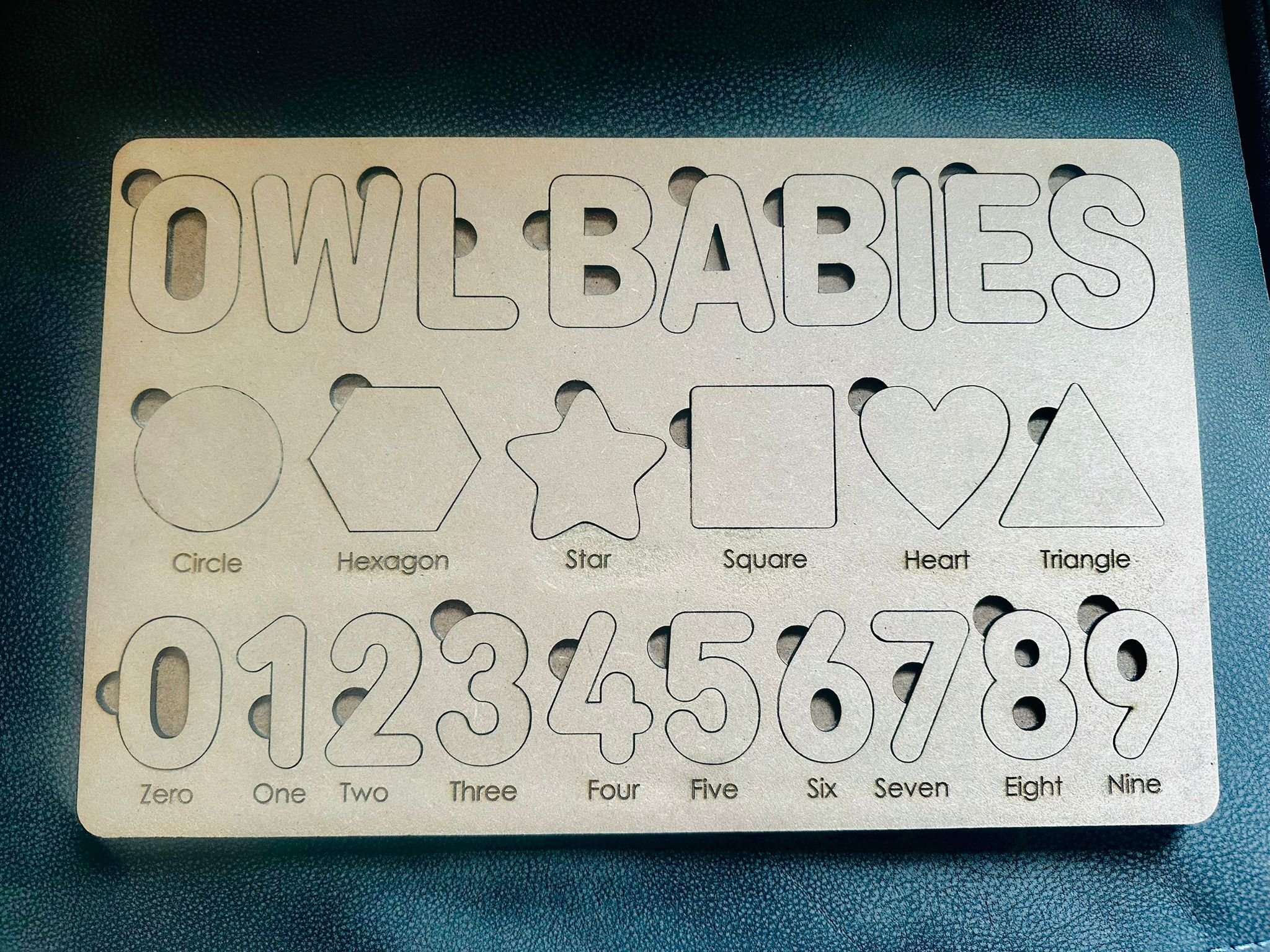 personalized shape and number inset board