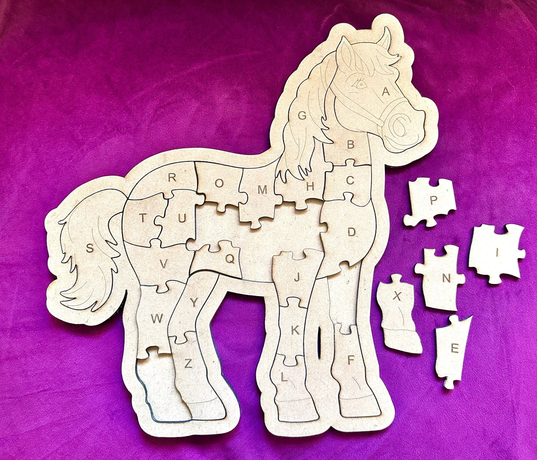 Horse alphabet jigsaw