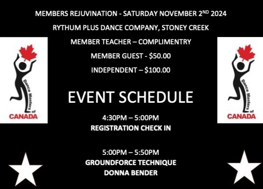 Dance Masters of Canada - Members Rejuvenation Workshop