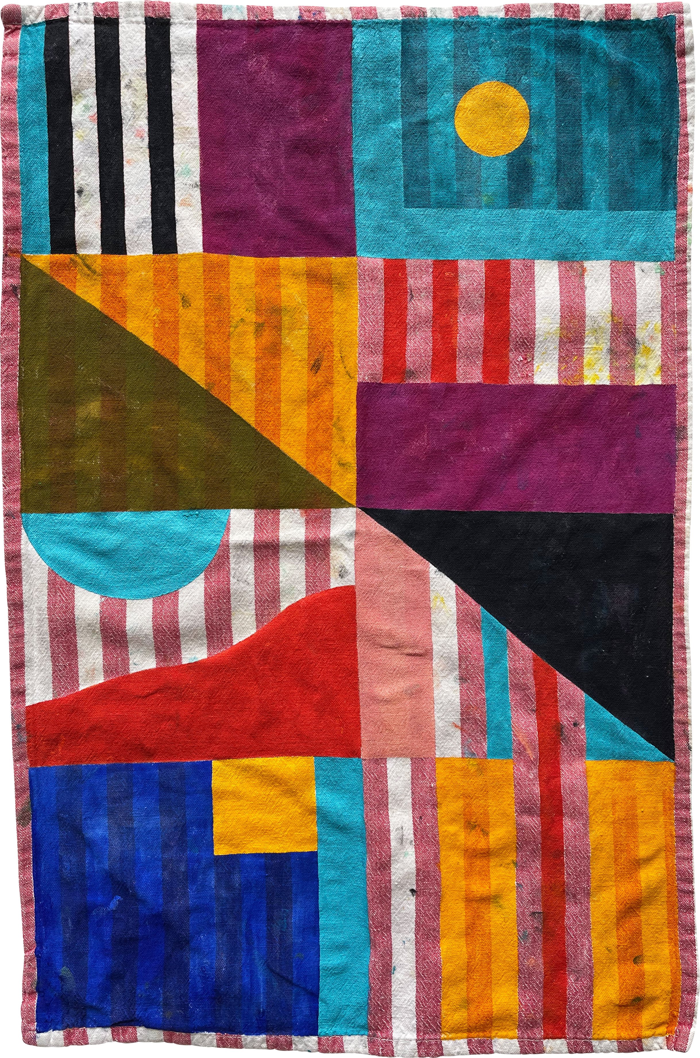   North Beach Flag , 2024 Acrylic on cotton towel 24.5 x 16 inches (62.2 x 40.6 cm)   